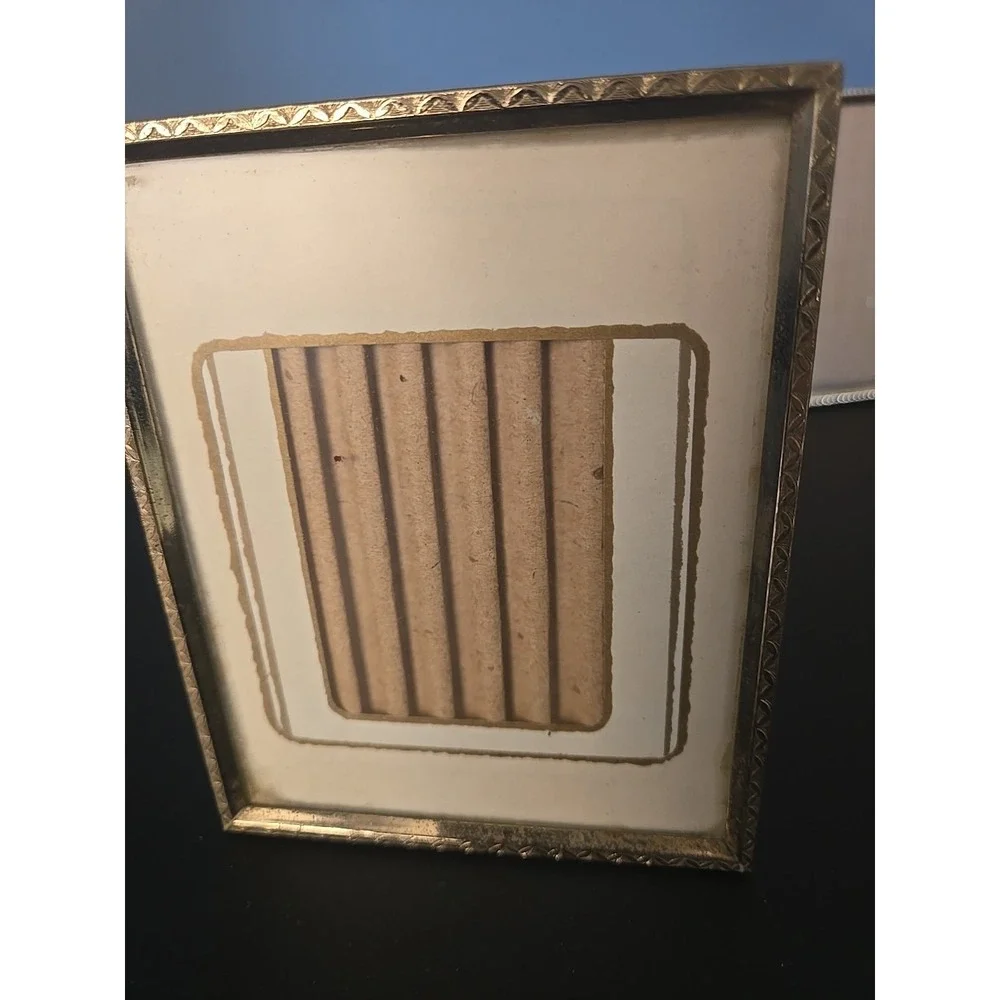 Vintage Lot Of 5 MCM‎ Metal Picture Frames Gold Tone Easel Mini Wedding Art Wall